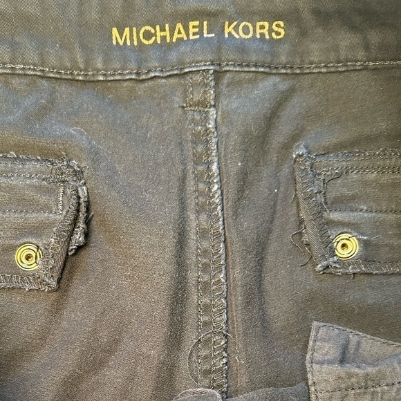 MICHAEL KORS NAVY BLUE STRAIGHT LEG SLACKS WITH GOLD ZIPPER ANKLE ACCENT, SZ 12 - Picture 8 of 9